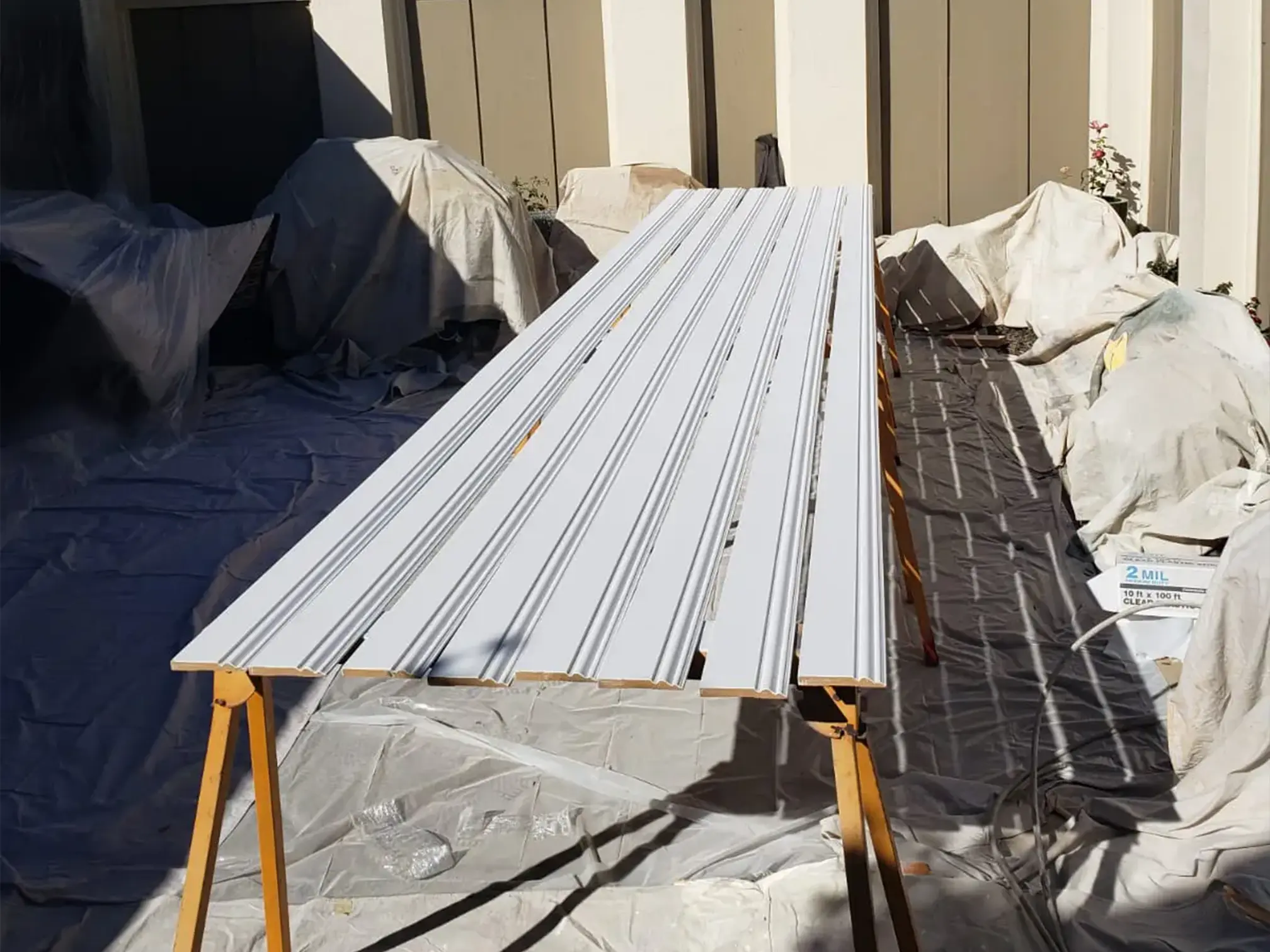 FRP panels prepared for installation