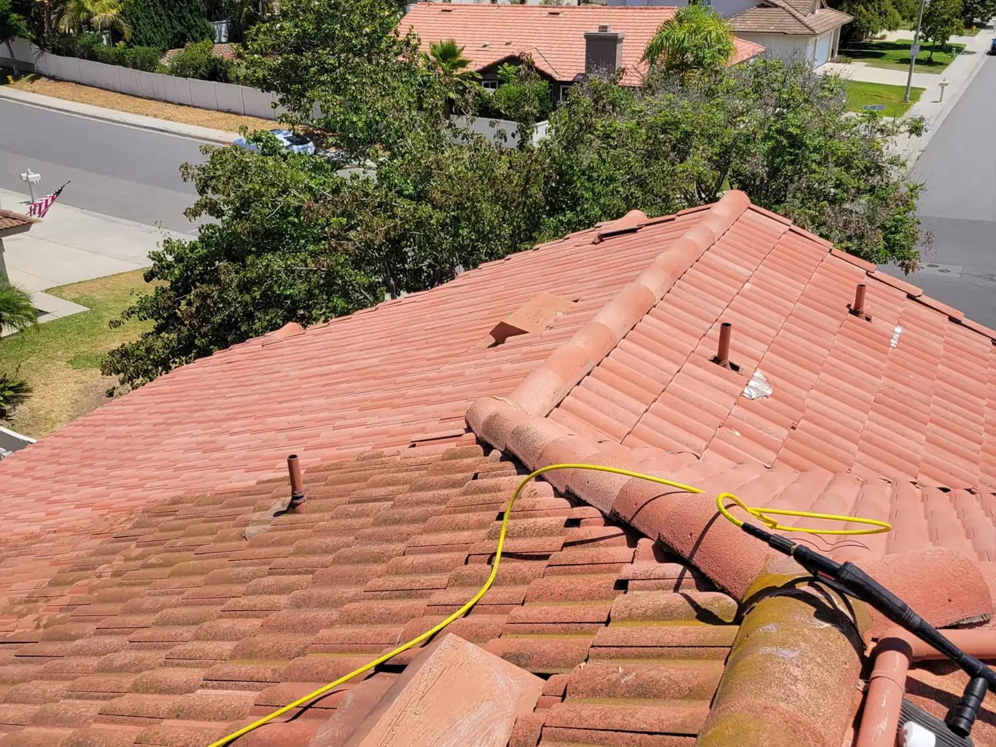 Tile roof coating project